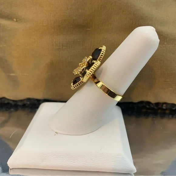 **FINAL $ DROP** Park Lane “Wisteria” Gold and Purple Floral Ring Sz 7 - Picture 4 of 7